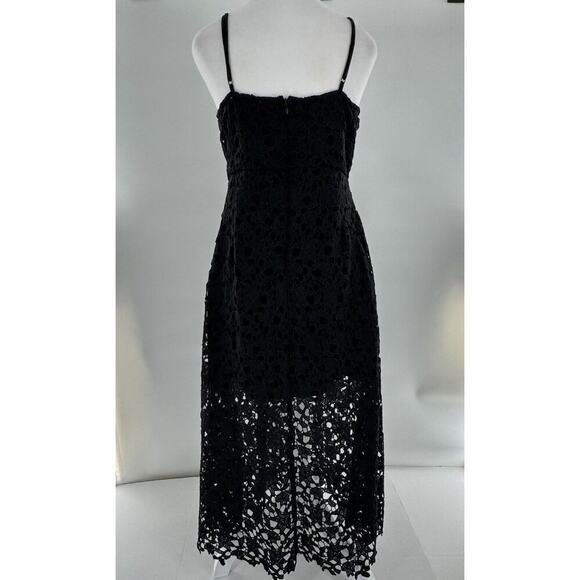 ASTR The Label Midi Dress Size XL Lace Cocktail Wedding Guest Fairy Whimsy Black - Picture 8 of 16